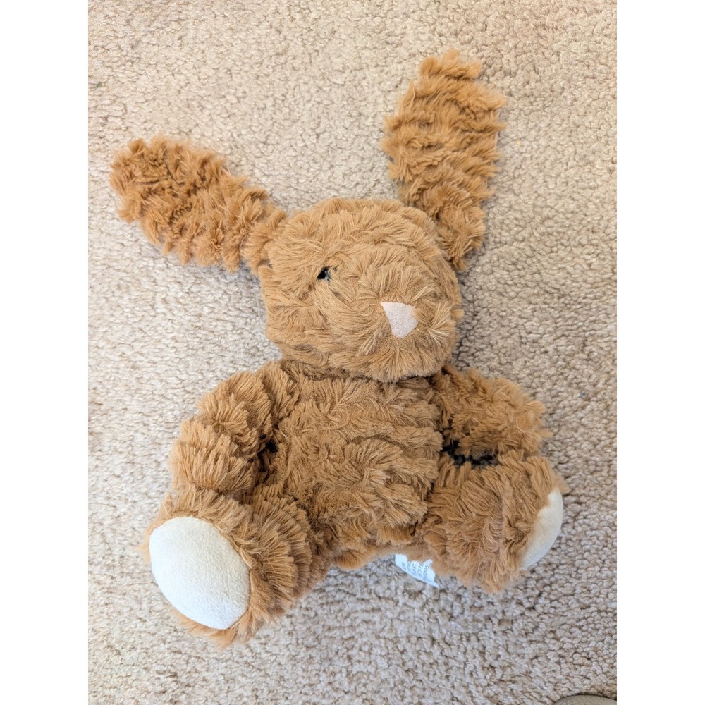 Little Wishes Textured Ginger Brown Bunny Plush - 10" Weighted Rabbit
